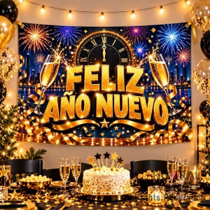 BANNER FELIZ A�O NUEVO 1,80 X 1,20 MTS